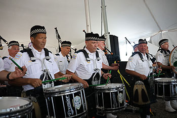 Bagpipes and Drums of the Emerald Society at Gaelic Park Irish Fest - August 27, 2023