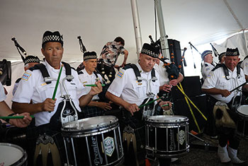 Bagpipes and Drums of the Emerald Society at Gaelic Park Irish Fest - August 27, 2023