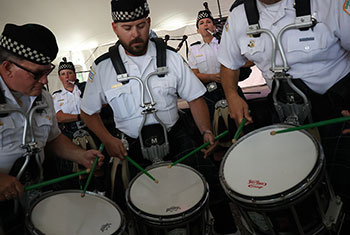 Bagpipes and Drums of the Emerald Society at Gaelic Park Irish Fest - August 27, 2023