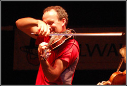 Donnell Leahy and Natalie MacMaster at Milwaukee Irish Fest - August 15, 2009.  Photo by James Fidler.