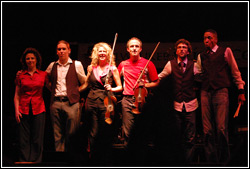 Donnell Leahy and Natalie MacMaster at Milwaukee Irish Fest - August 15, 2009.  Photo by James Fidler.