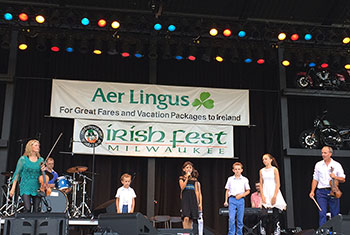 Donnell Leahy, Natalie MacMaster and Family at Milwaukee Irish Fest - August 17, 2018